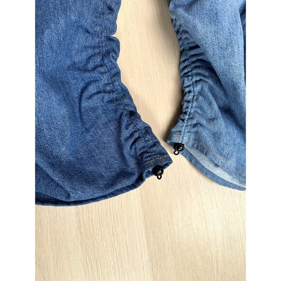 AVAVAV Smock Detail Wide Blue Denim - Size S - NEW - Picture 4 of 10